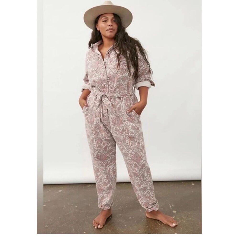 NWT Anthropologie Plus Size Paisley Utility Jumpsuit Size 2x